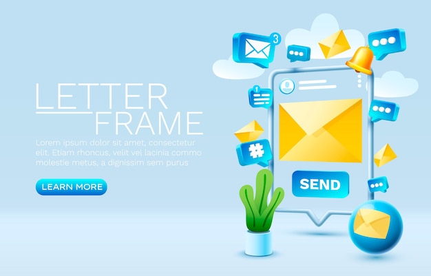 Invia un messaggio e-mail smartphone tecnologia schermo mobile display mobile vettore