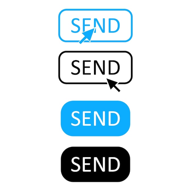 ベクトル メッセージ アイコン ボタン セット ベクトルのアイコンを送信します。