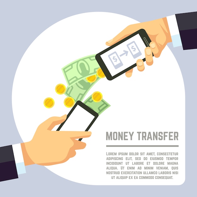 Sending and receiving money wireless with mobile phones and banking payment apps 