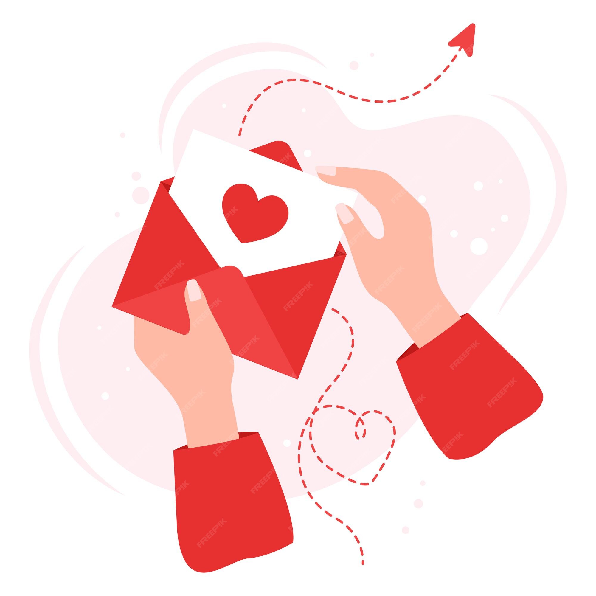 Premium Vector Sending romantic card. happy valentine. national send