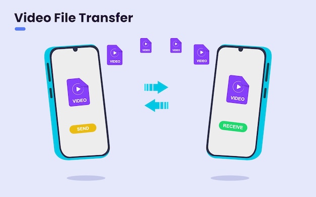 Sending Video file from one phone to another via the Internet Electronic file transfer