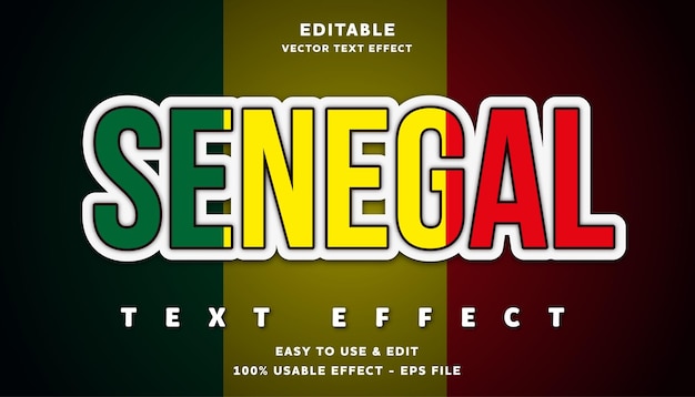 senegal editable text effect with modern and simple style, usable for logo or campaign title