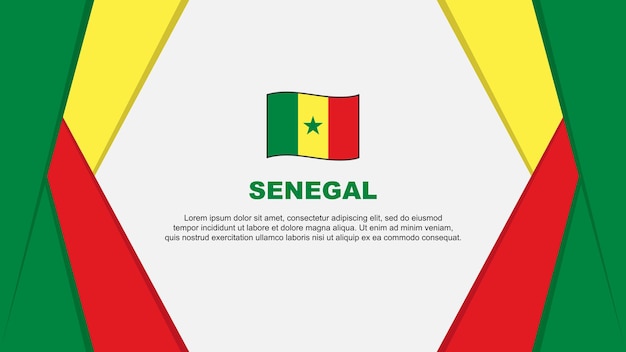 Modello di disegno di sfondo astratto della bandiera del senegal banner del giorno dell'indipendenza del senegal illustrazione vettoriale dei cartoni animati sfondo del senegal