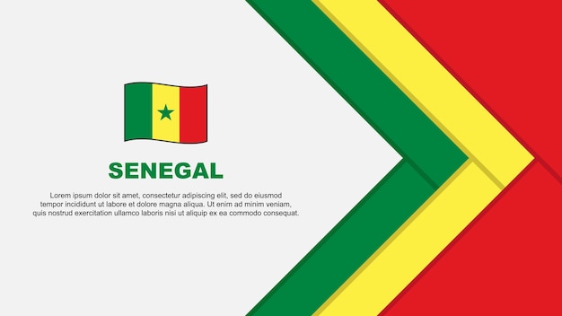 Modello di disegno di sfondo astratto della bandiera del senegal banner del giorno dell'indipendenza del senegal illustrazione vettoriale dei cartoni animati cartone animato del senegal