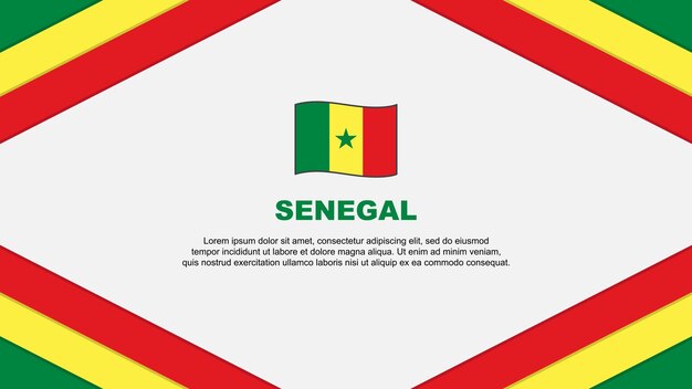 セネガルの旗の抽象的な背景 デザイン テンプレート セネガル独立記念日バナー 漫画のベクトル図 セネガル テンプレート