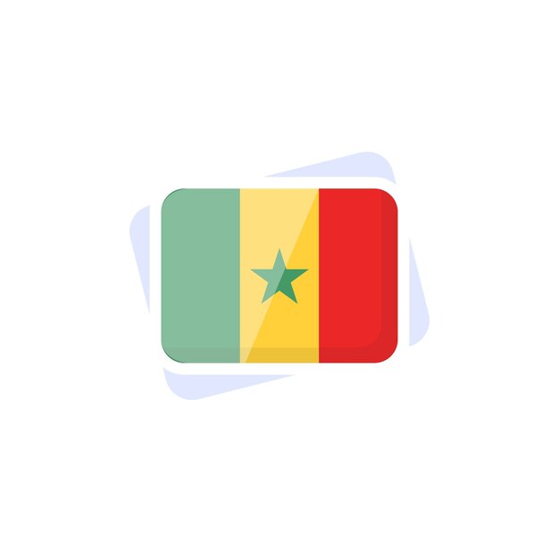 Vector senegal flag icon in flat design