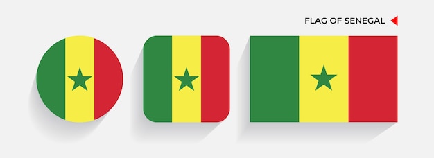 Senegal gerangschikt in ronde vierkante en rechthoekige vormen