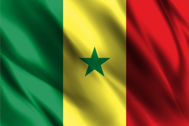 senegal national flag waving silk background