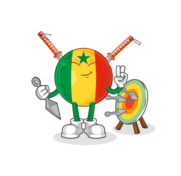 Vector senegal ninja cartoon character vector