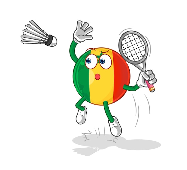 Senegal smash at badminton cartoon cartoon mascot vector