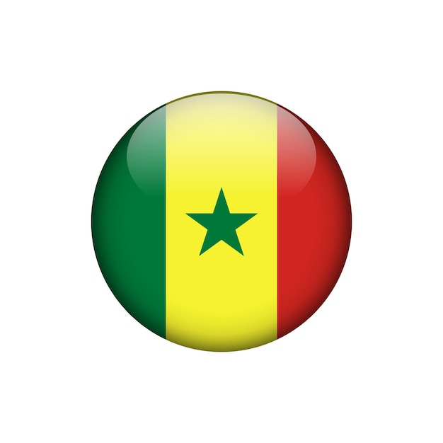 Senegal Vlag Cirkel Knop Vector Sjabloon