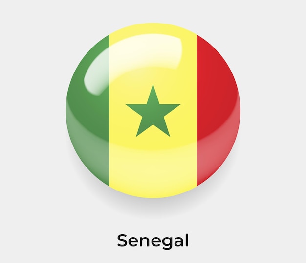 Senegal vlag glanzende zeepbel pictogram vectorillustratie