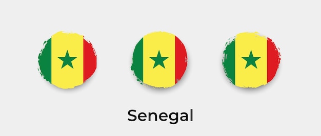 Senegal vlag grunge bubbels pictogram vectorillustratie