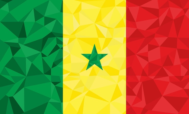 Senegal vlag laag poly stijl
