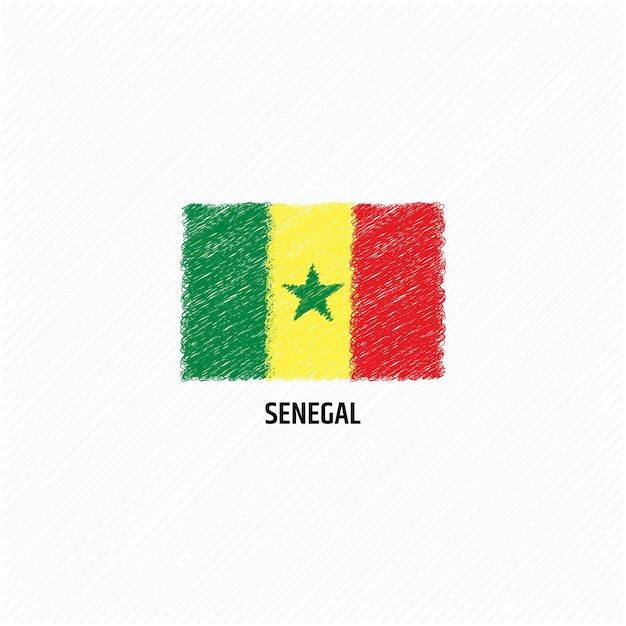 Senegal vlag sjabloon platte vectorillustratie