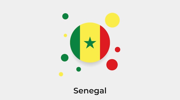 Senegal vlag zeepbel cirkel ronde vorm pictogram vectorillustratie
