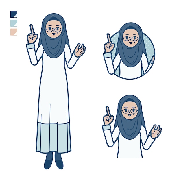 Vector a senior arabic woman with speaking images