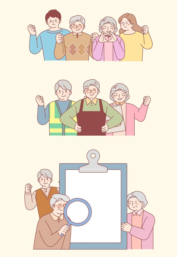 Vector 노인 일자리 공공 일자리 노동 노인 연금 파트타임 정보