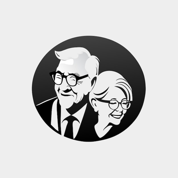 senior citizens logo vector illustration