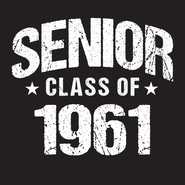 T-shirt della classe senior del 1961 design sfondo scuro