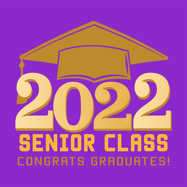 Vector senior class of 2022 for greeting invitation card