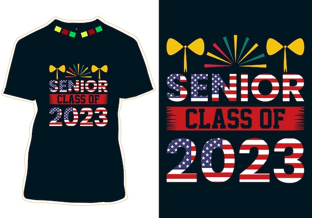 Старший класс новогодней футболки 2023 года Дизайн футболки