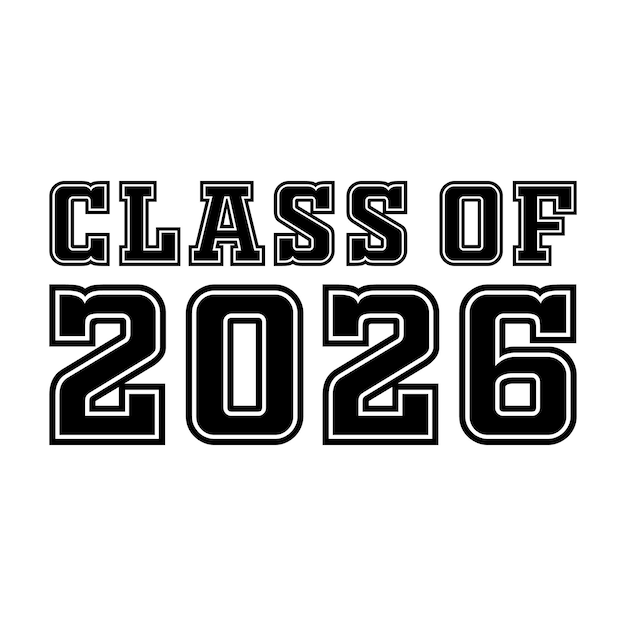 Senior class of 2026 text vector