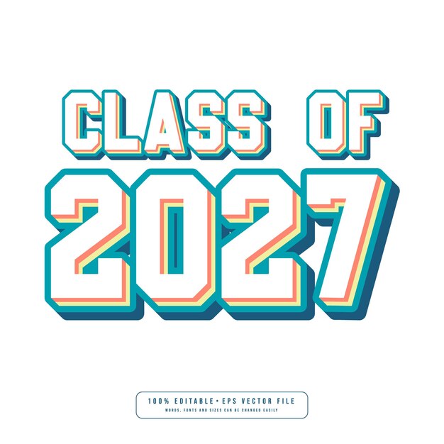 Senior class of 2027 text vector