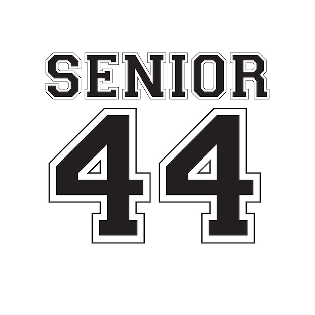 Classe senior di 44 t-shirt design vettoriale