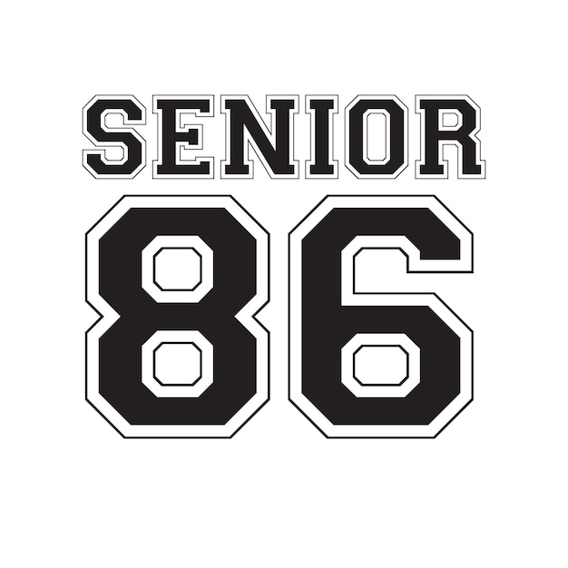 Classe senior di 86 t-shirt design vettoriale