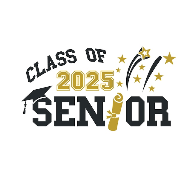 Senior Class van 2025 SVG Senior Class van 2024 typografie ontwerp