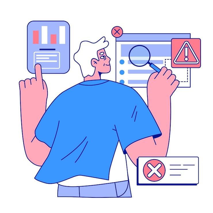 Vector senior developer oldman programming and coding developing and maintaining website and app oldster it