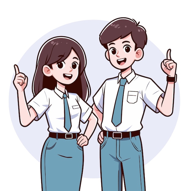 Senior high school students illustration