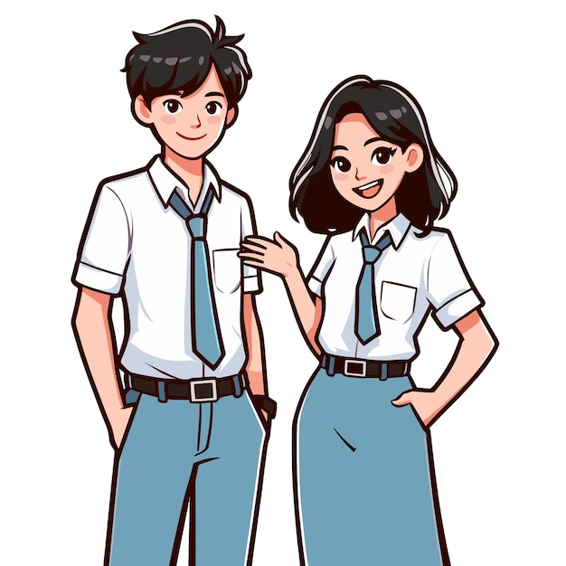 Senior High School Students Illustration