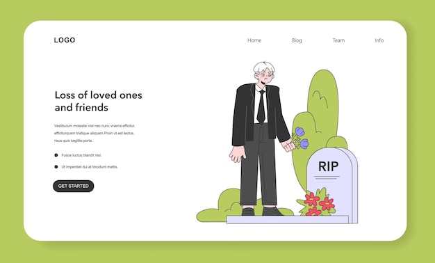 Senior life milestone webbanner of landing page ouder worden en rijpen bejaarde mensen ervaren