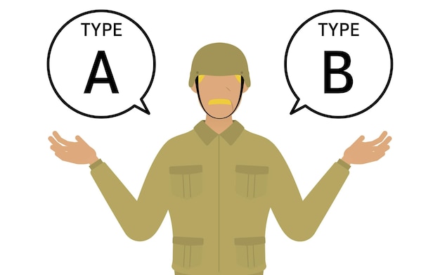 Senior Male Soldier Pose Suggesting A and B