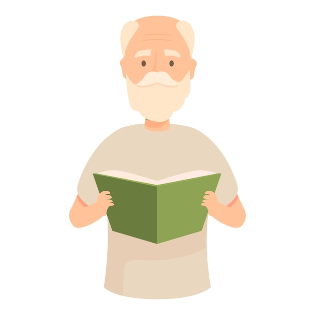 両手で本を握って読むことを楽しむ年配の男性