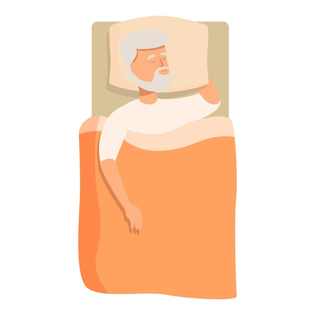 家のベッドで静かに眠っている年配の男性