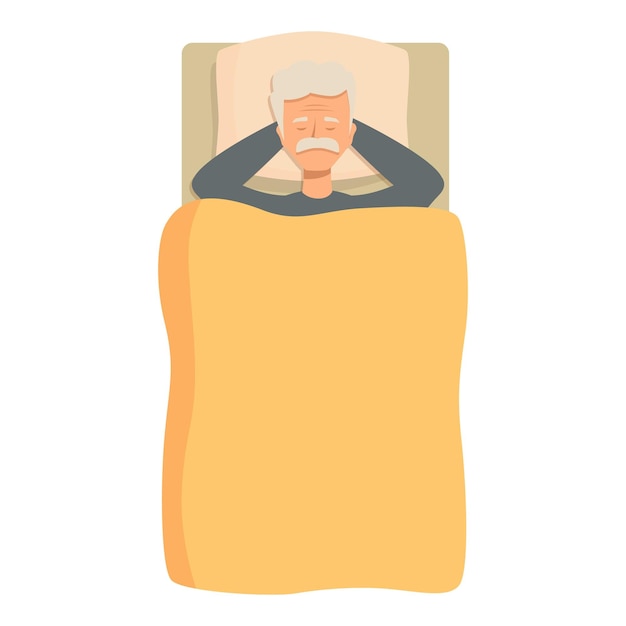 senior man sleeping peacefully in bed with hands behind his head