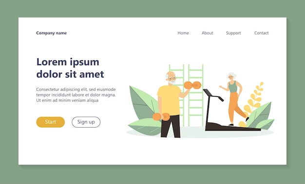 Целевая страница тренировок пожилых людей в тренажерном зале