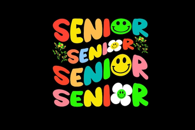 Senior senior senior retro t shirt design