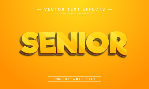Senior text effect design template
