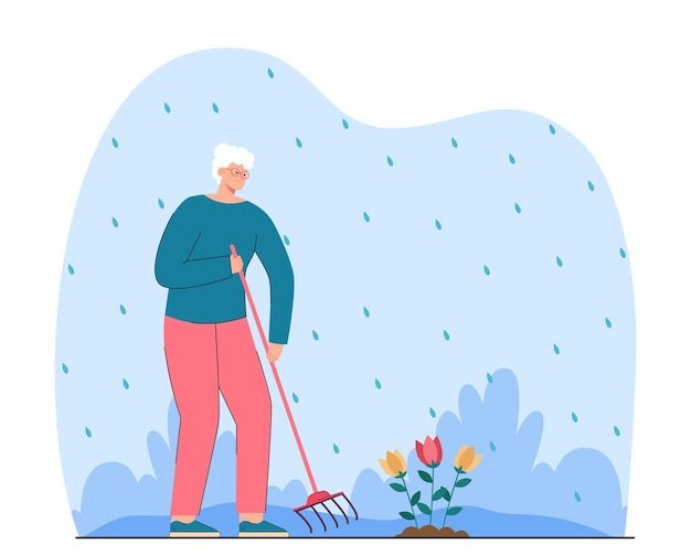 Senior woman gardening