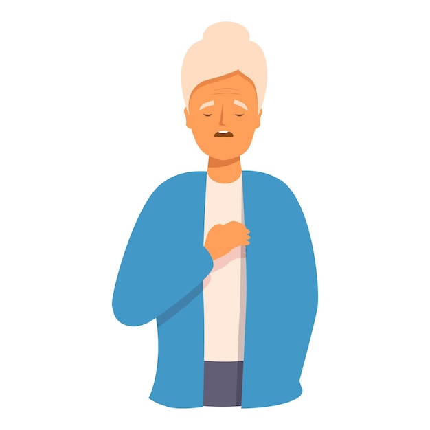 senior woman having heart attack holding chest feeling pain
