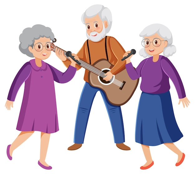 Senioren die muziek spelen