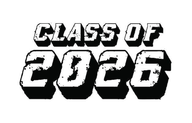 Seniorenklasse van 2026 tekstvector, T-shirtontwerp