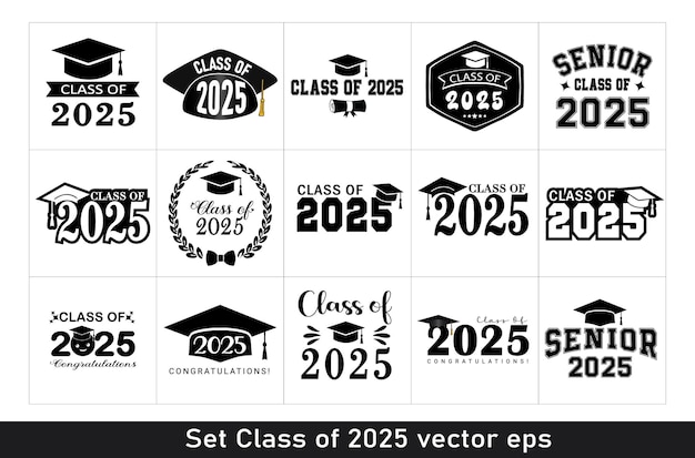 Seniors Class Of 2025 set vector eps