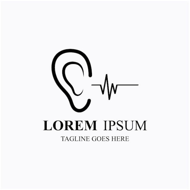 Vector sense of hearing ear icon logo vector design template illustration