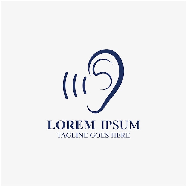 Vector sense of hearing ear icon logo vector design template illustration