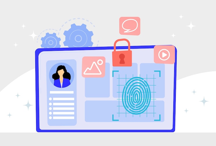Vector sensitive personal data concept illustration stylish and beautiful